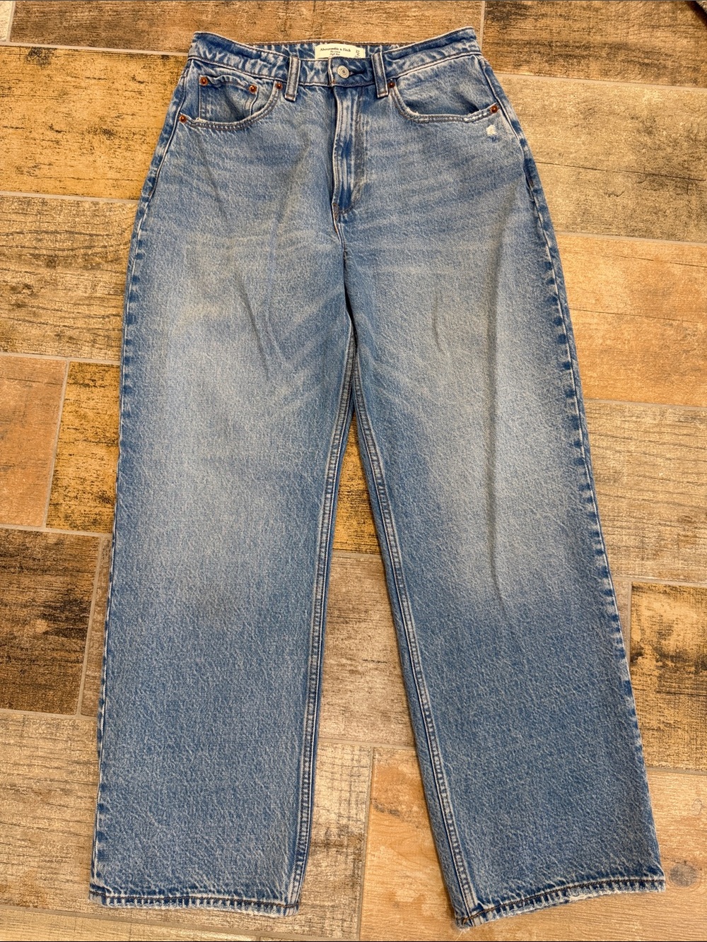 Abercrombie & Fitch The Loose High Rise Curve Love Jeans Size 27 4R - Picture 3 of 8